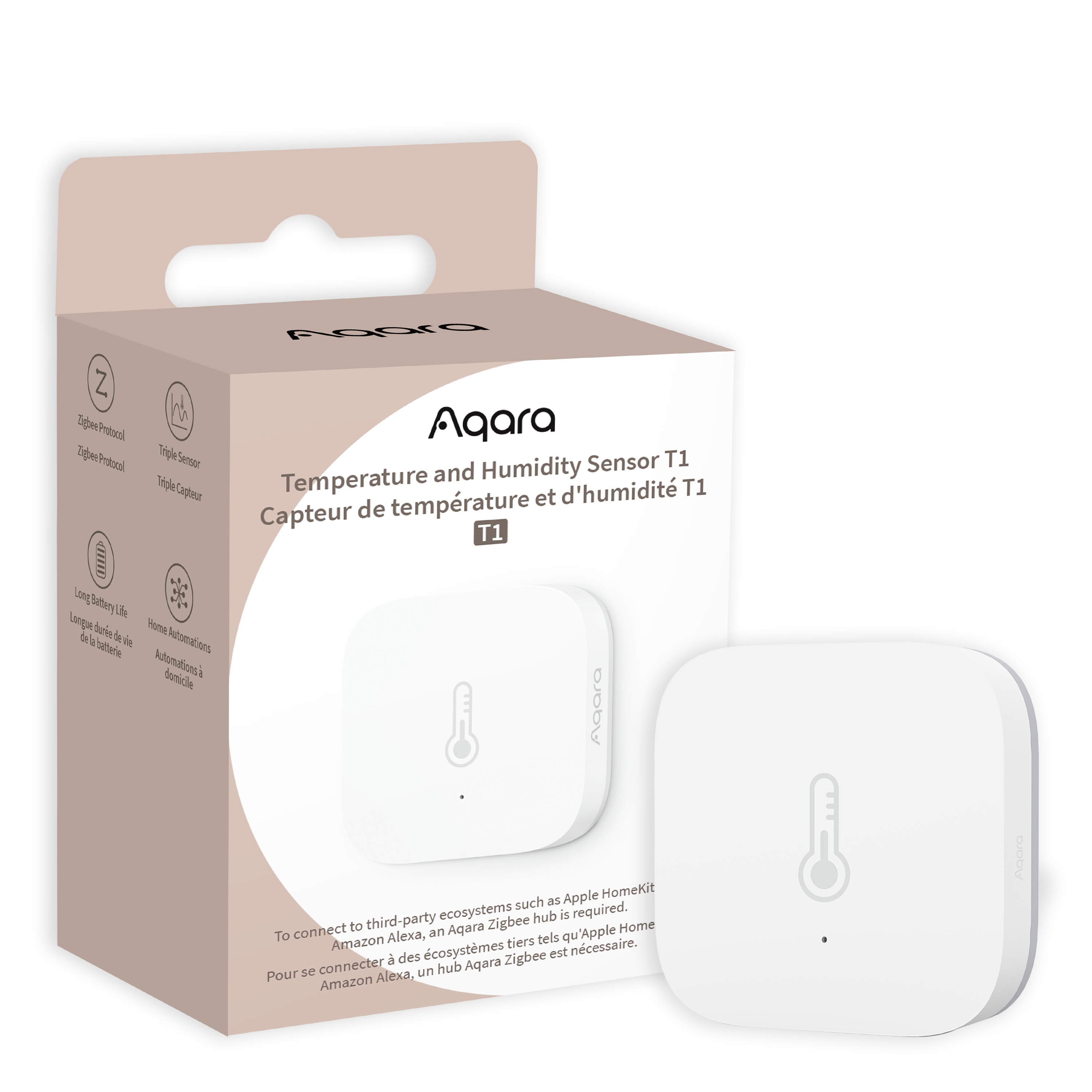 Aqara Temperature and Humidity Sensor T1 — retail packaging