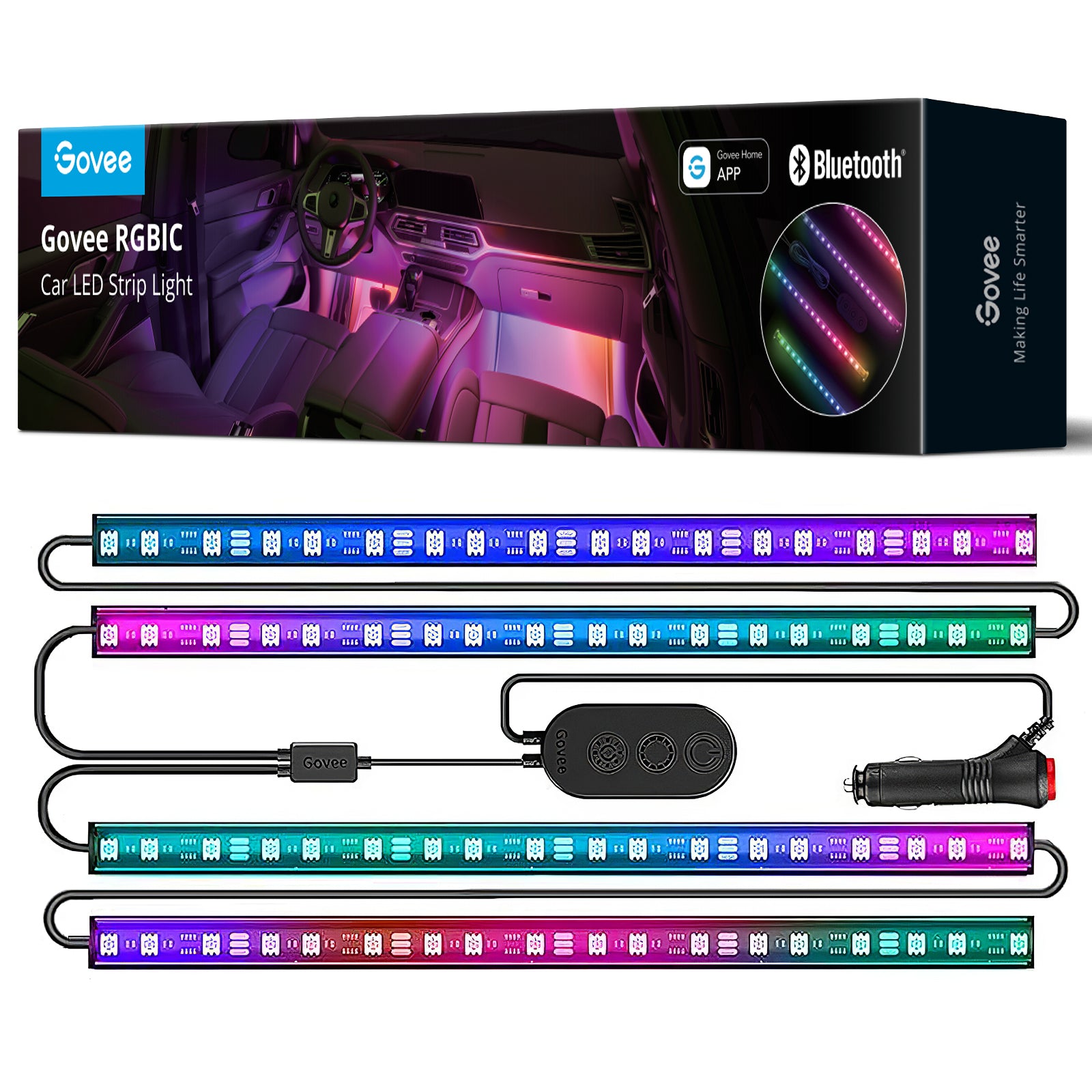 Govee RGBIC Interior Car Lights - Without Remote Control