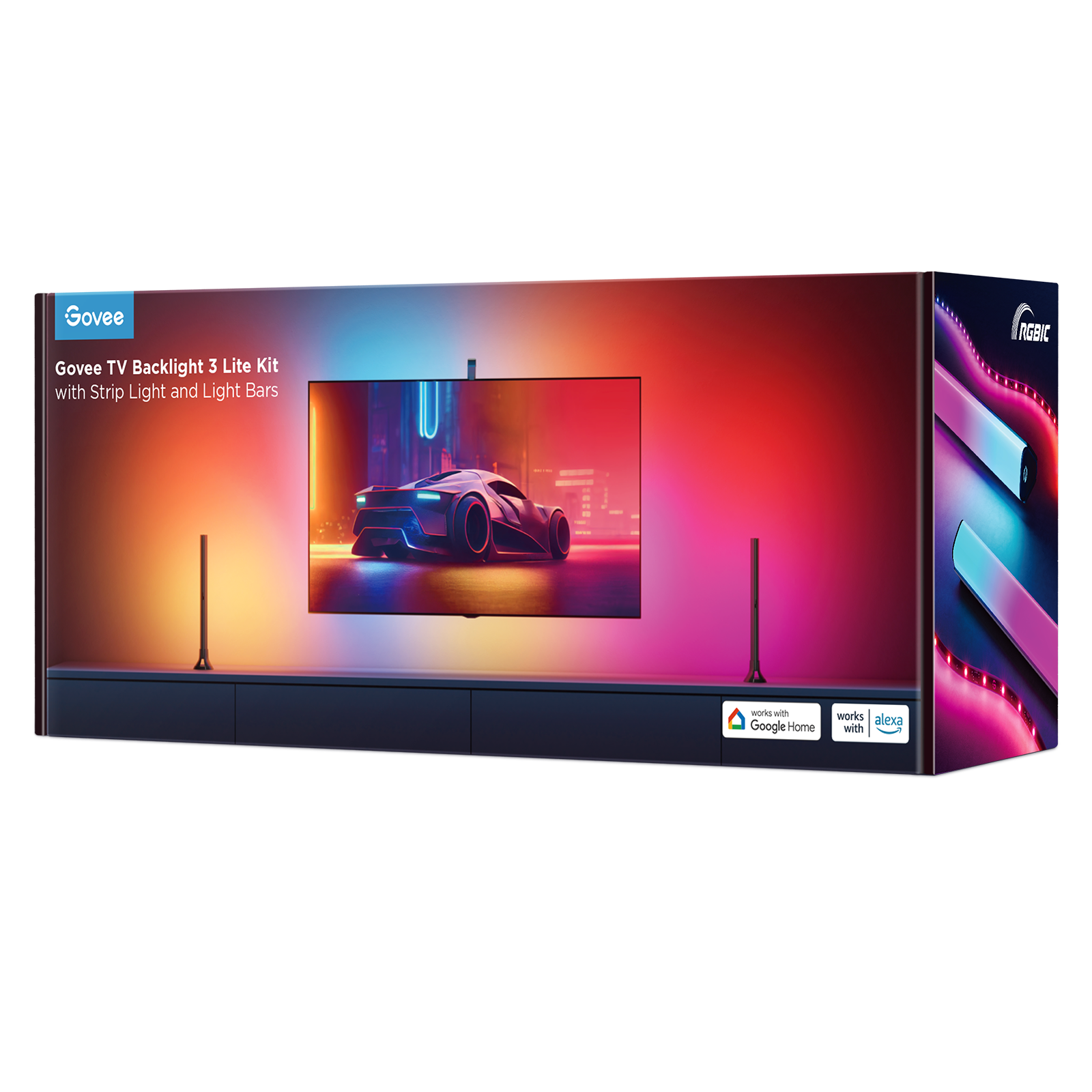 Govee TV Backlight 3 Lite Kit With Strip Light and Light Bar