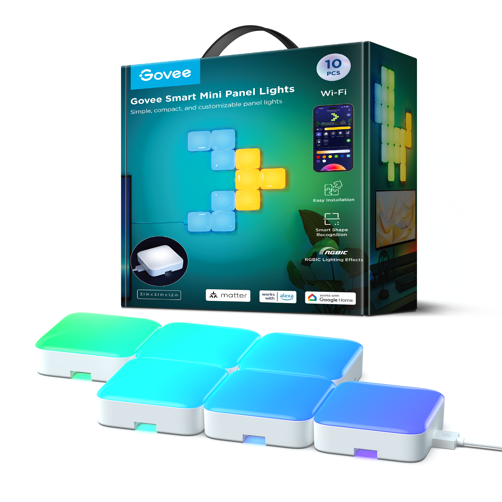 Govee Smart Mini Panel Lights (10 pack)