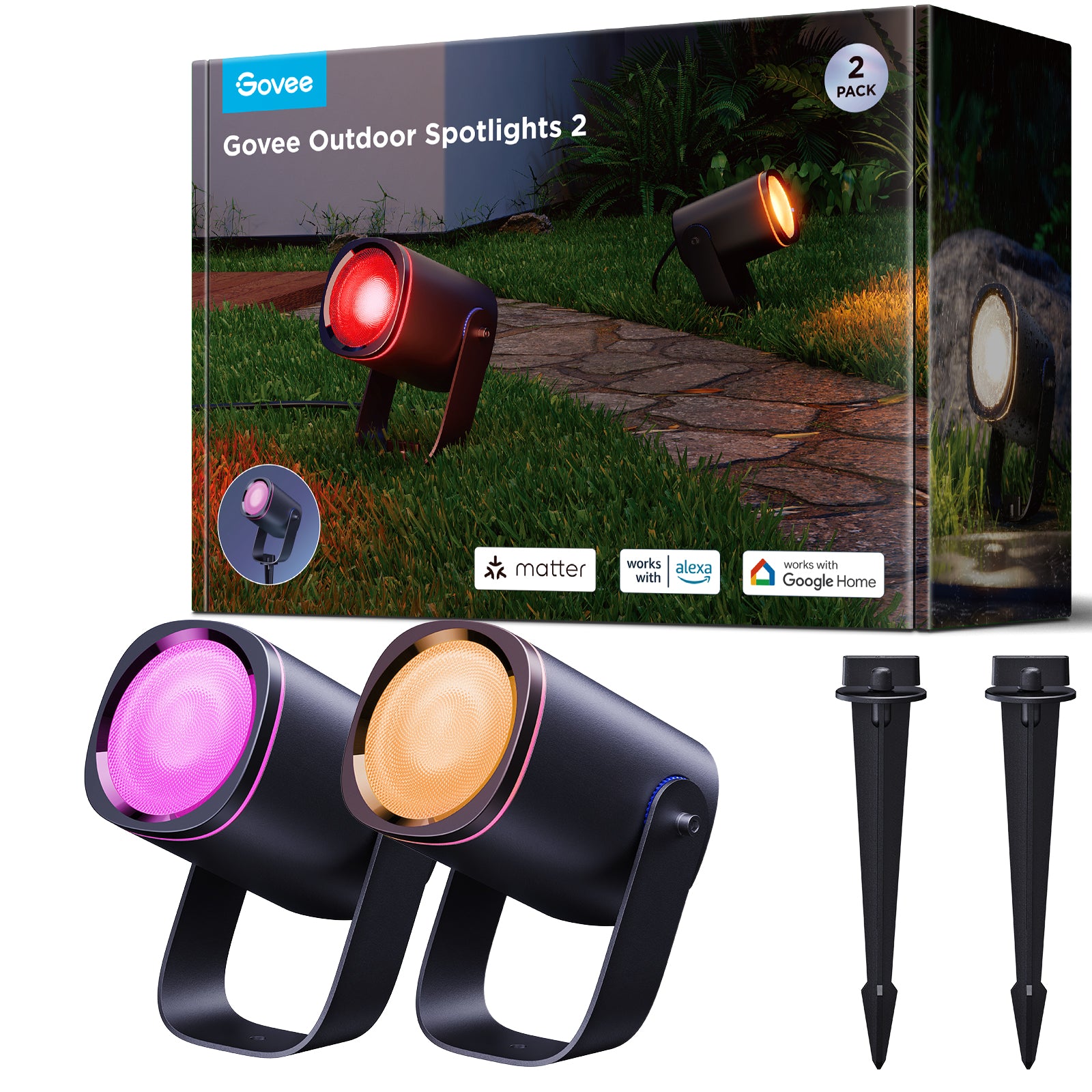 Govee RGBICWW Outdoor Spotlights