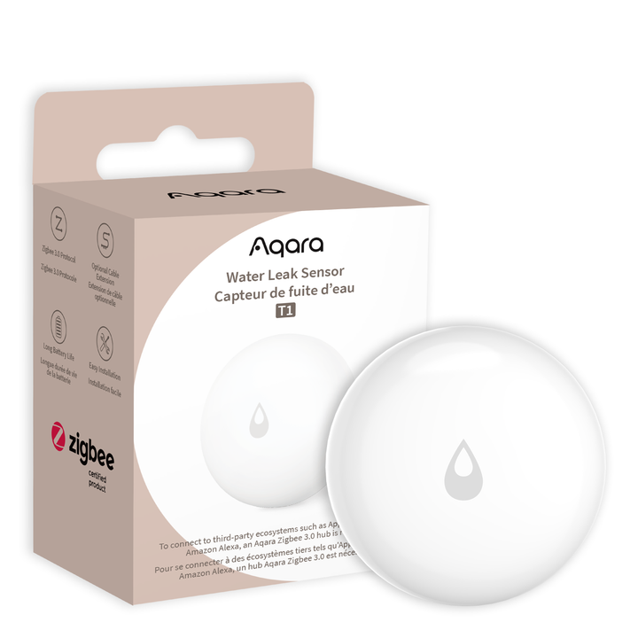 Aqara Water Leak Sensor T1 — retail packaging
