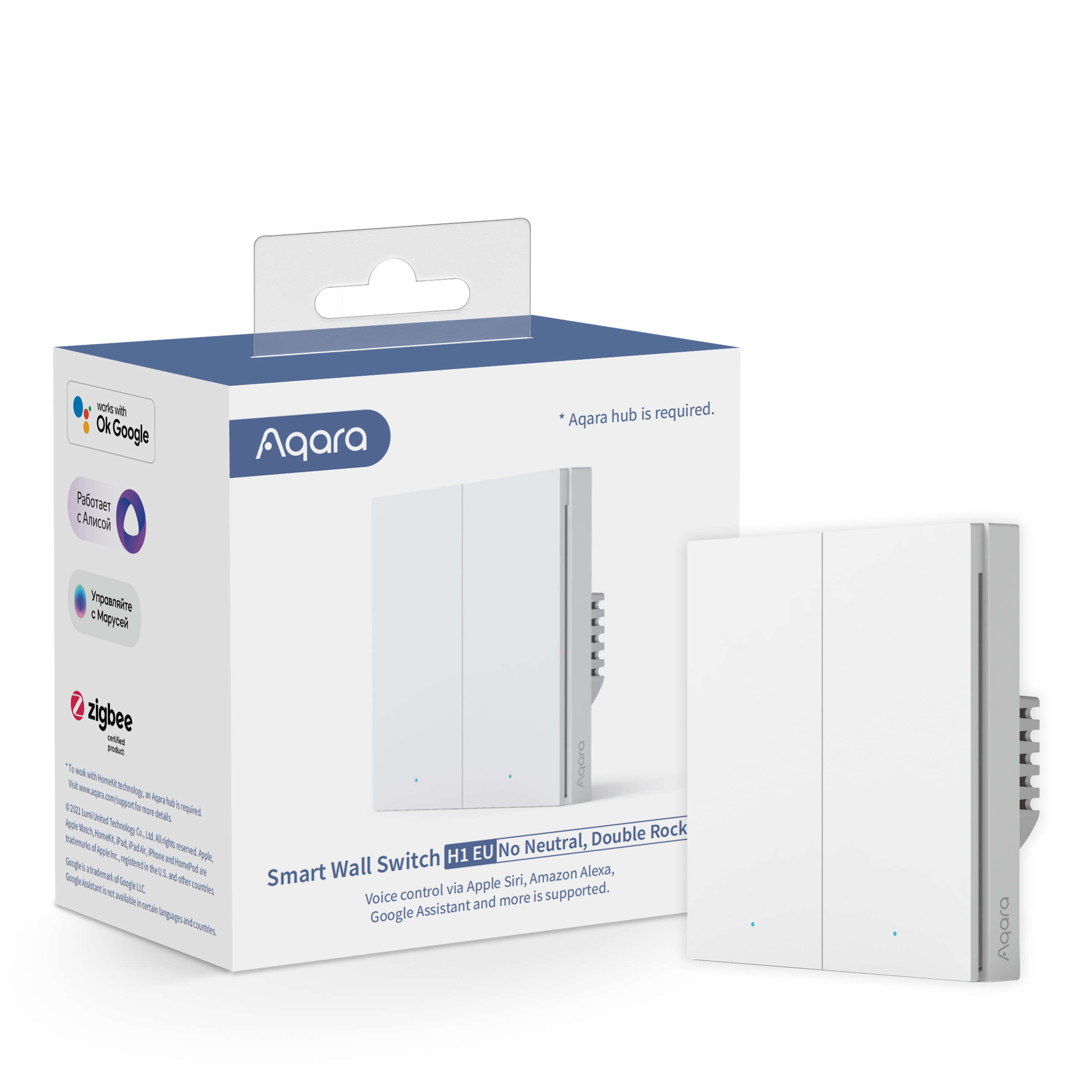Aqara Wall Switch H1 — No Neutral Double Rocker