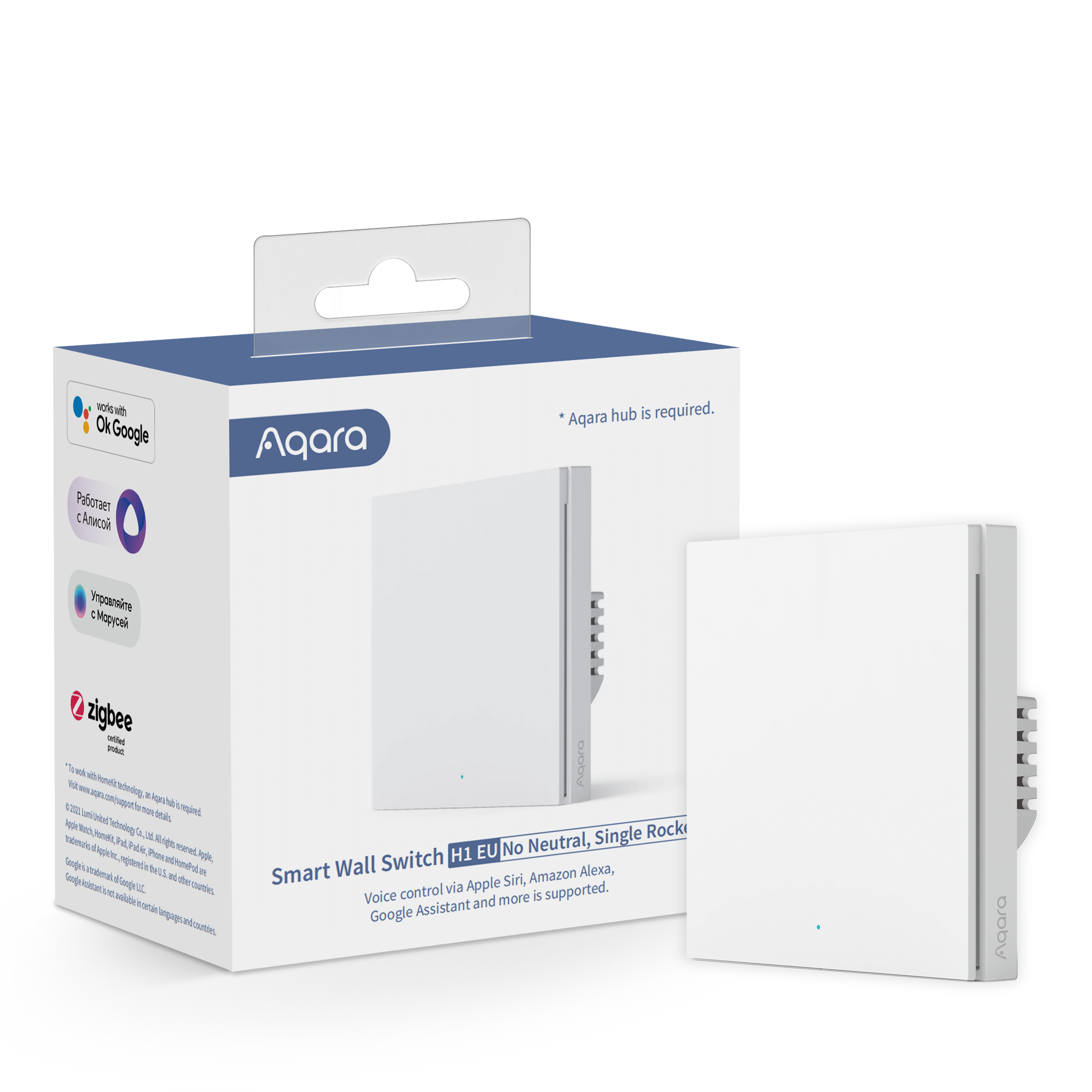 Aqara Wall Switch H1 — No Neutral Single Rocker