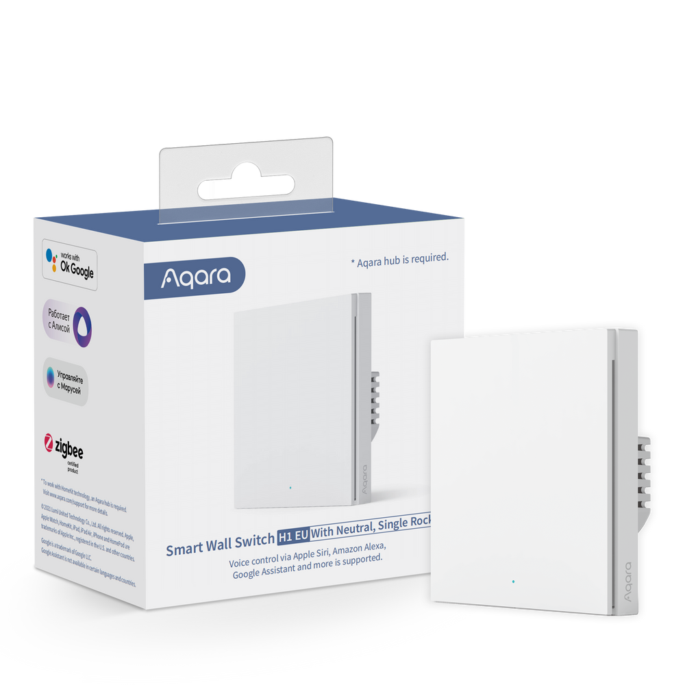 Aqara Wall Switch H1 — With Neutral Single Rocker