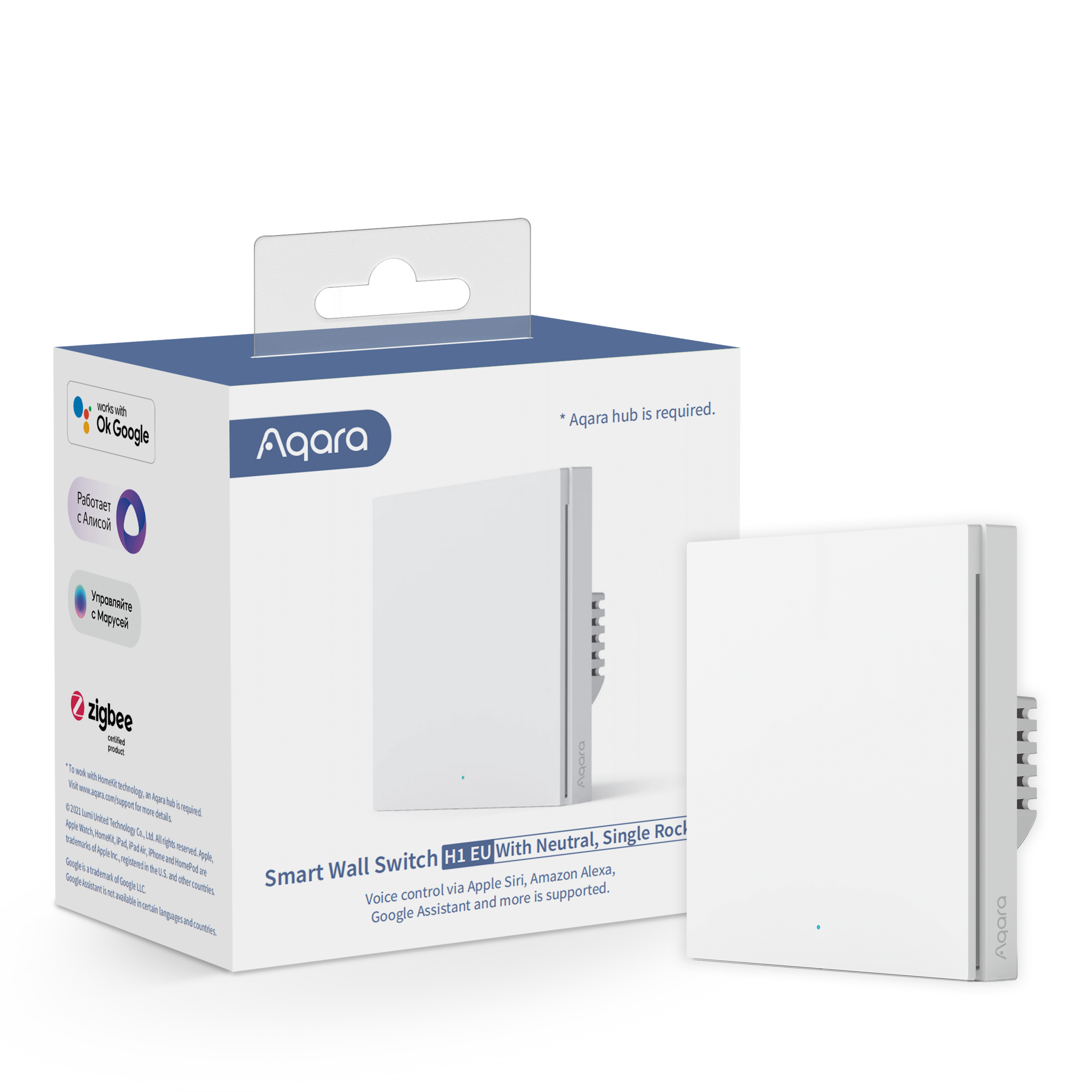 Aqara Wall Switch H1 — With Neutral Single Rocker