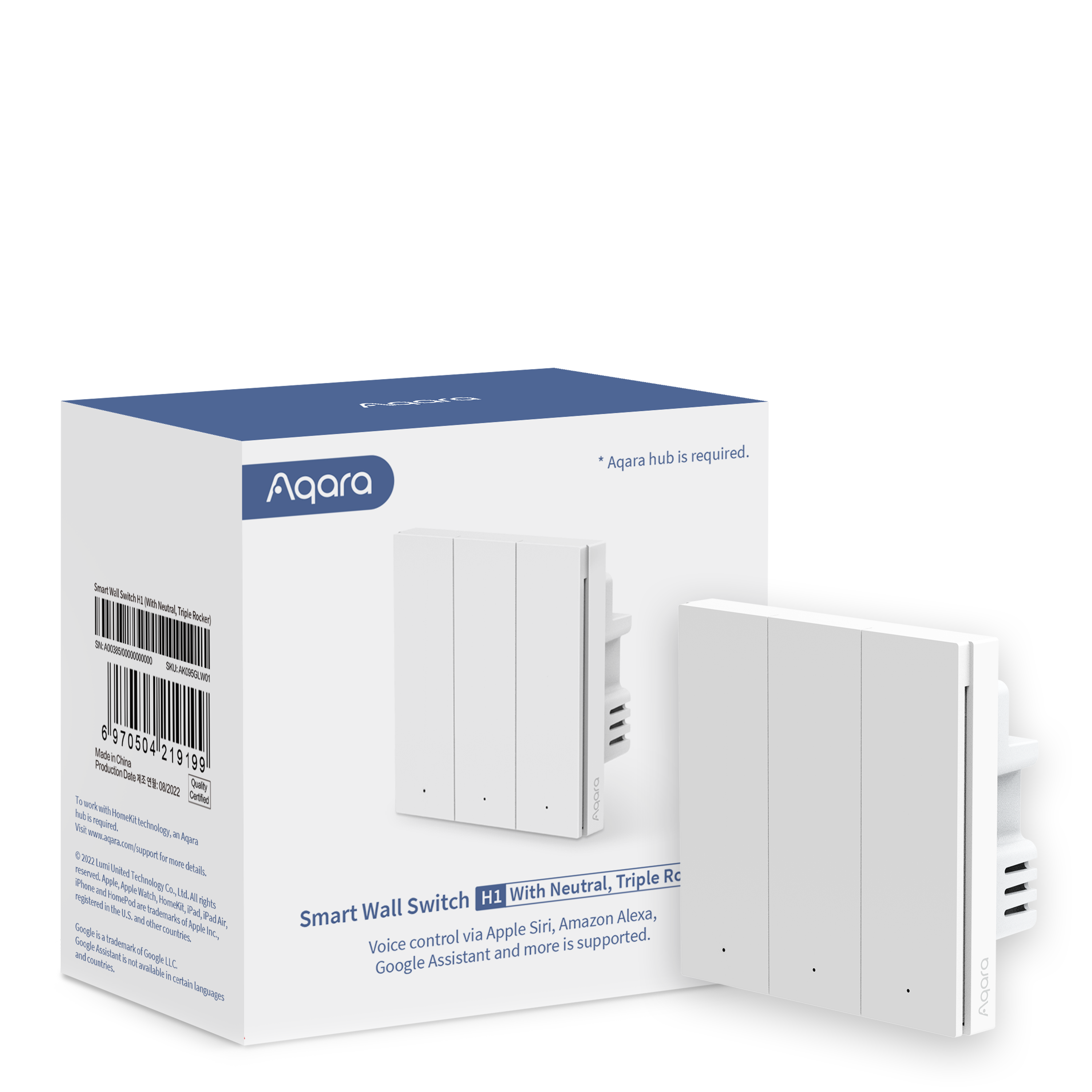 Aqara Wall Switch H1 — With Neutral Triple Rocker